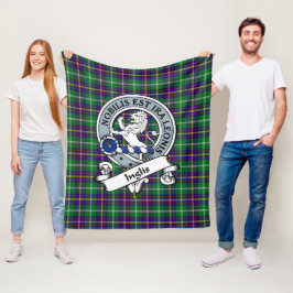 Inglis Clan Abzeichen Tartan Kariert Fleecedecke