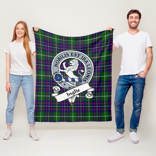Inglis Modern Clan Abzeichen Tartan Kariert Fleecedecke (Beispiel)