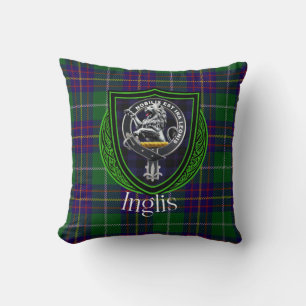 Inglis-Schottischer Clan-Tartan und -Wappen Kissen