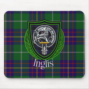 Inglis schottischer Clan-Tartan und -Wappen Mousepad