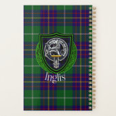 Inglis-Schottischer-Clan-Tartan und -Wappen Planer (Rückseite)