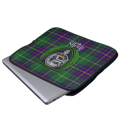 Inglis Scottish Clan Tartan and Crest Laptopschutzhülle (Vorne Knopf)