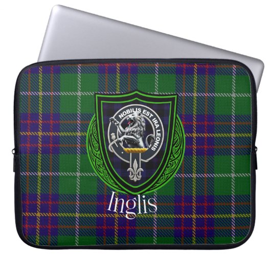 Inglis Scottish Clan Tartan and Crest Laptopschutzhülle (Vorderseite)