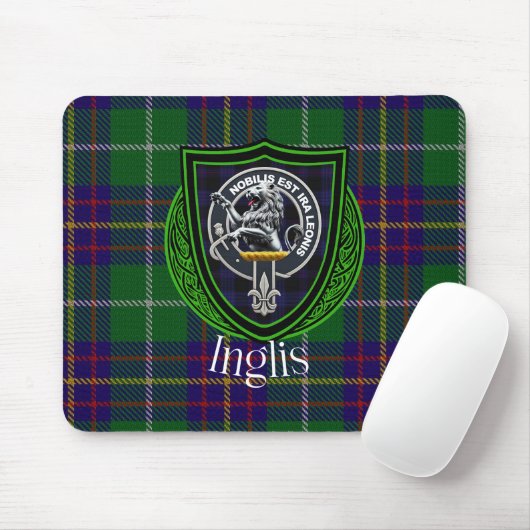 Inglis Scottish Clan Tartan and Crest Mousepad (Mit Mouse)