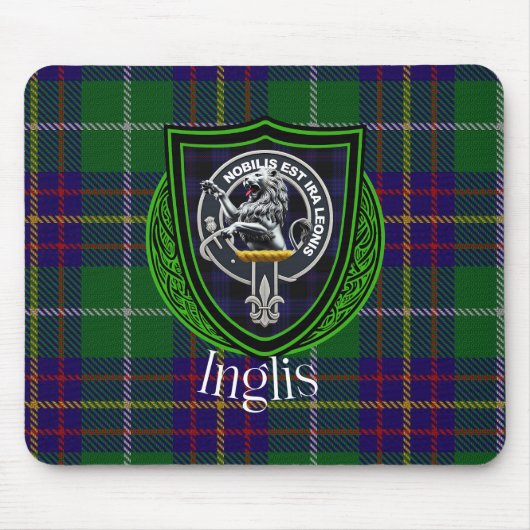 Inglis Scottish Clan Tartan and Crest Mousepad (Vorne)