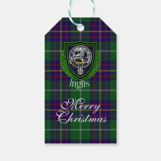 Inglis Scottish Clan Tartan & Crest Geschenkanhänger (Vorderseite)