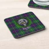 Inglis Scottish Clan Tartan & Crest Getränkeuntersetzer (Linke Seite)