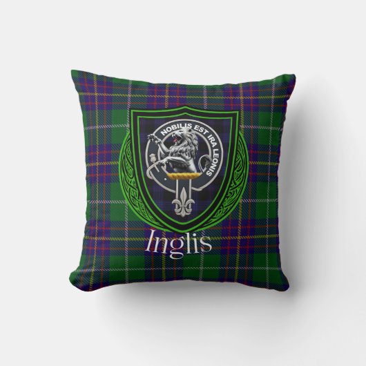 Inglis Scottish Clan Tartan & Crest Kissen (Vorderseite)