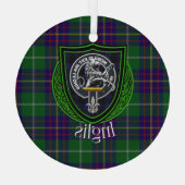 Inglis Scottish Clan Tartan & Crest Ornament Aus Glas (Rückseite)