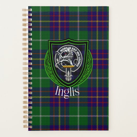 Inglis Scottish Clan Tartan & Crest Planer (Vorderseite)