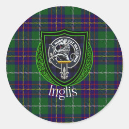 Inglis Scottish Clan Tartan & Crest Runder Aufkleber