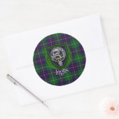 Inglis Scottish Clan Tartan & Crest Runder Aufkleber (Umschlag)
