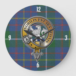 Inglis Tartan & Abzeichen Große Wanduhr