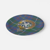 Inglis Tartan & Abzeichen Pappteller (Schrägansicht)