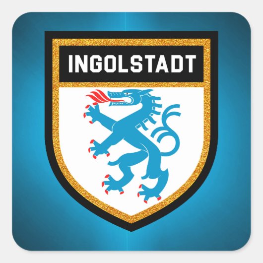 Ingolstadt-Flagge Quadratischer Aufkleber (Vorderseite)