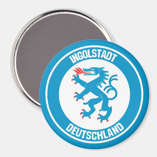 Ingolstadt Round Emblem Magnet (Vorderseite/Rückseite)