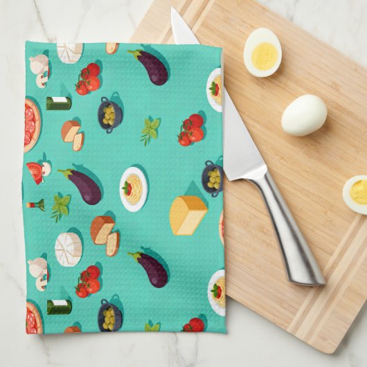 ingredient vegetables pasta and pizza geschirrtuch (Viertel Falte)