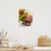 Ingredients for cheeseburgers poster (Küche)