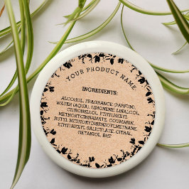 Ingredienzen auf der Karte | Seife Runder Aufkleber