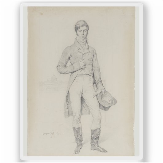 Ingres - Portrait von Lord Grantham Aufkleber (Vorderseite)