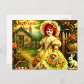 INGRID ~ HAPPY EASTER BUNNY GREETING ~ FEIERTAGSPOSTKARTE (Vorne/Hinten)