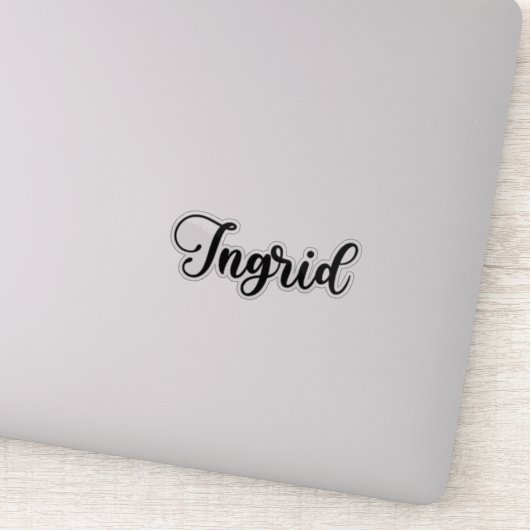 Ingrid Name - Handgeschriebene Kalligrafie Aufkleber (Detail)