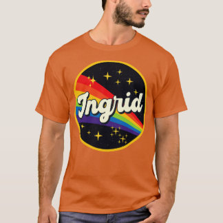 Ingrid Regenbogen im Vintagen Weltraumstil T-Shirt