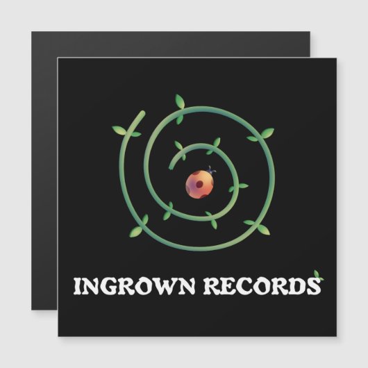 Ingrown Records Ladybug Spiral Magnet Card Black (Vorne/Hinten)