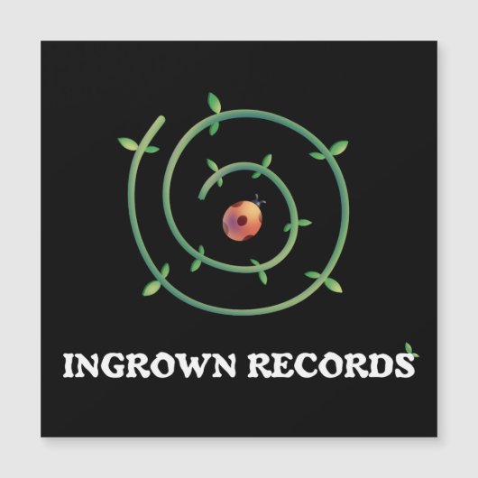 Ingrown Records Ladybug Spiral Magnet Card Black (Vorderseite)