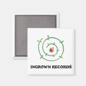 Ingrown Records Marienkäfer Magnet Quadrat (Vorderseite/Rückseite)