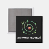 Ingrown Records Spirale Marienkäfer Schwarz Magnet (Vorderseite/Rückseite)