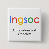 Ingsoc Orwell Google 1984, das Sie aufpasst Button (Vorderseite)