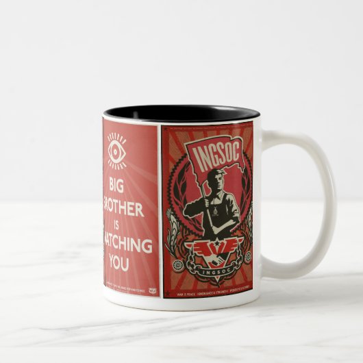 INGSOC Propaganda-Tassen Zweifarbige Tasse (Rechts)