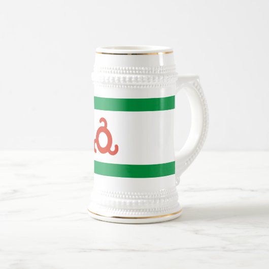 Ingushetia-Flagge Bierglas (VorderseiteRechts)