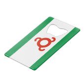 Ingushetia-Flagge Geldbeutel Flaschenöffner (Vorderseite Schrägansicht)