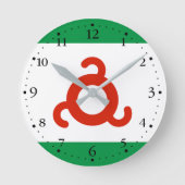 Ingushetia-Flagge Runde Wanduhr (Vorderseite)
