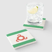 Ingushetia-Flagge Steinuntersetzer (Seitenansicht)