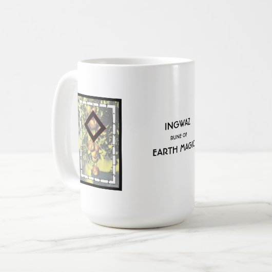 Ingwaz Rune Tasse - Earth Magic! (Vorderseite Links)