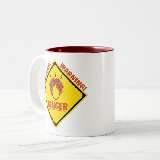 Ingwer-Alarm! Zweifarbige Tasse (Vorderseite Links)