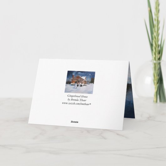 Ingwer-Brot-Haus Feiertagskarte (Rückseite)
