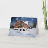Ingwer-Brot-Haus Feiertagskarte (Vorderseite)