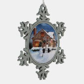 Ingwer-Brot-Haus Schneeflocken Zinn-Ornament (Links)