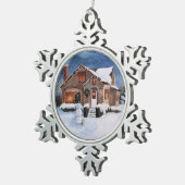 Ingwer-Brot-Haus Schneeflocken Zinn-Ornament (Rechts)