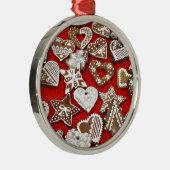 Ingwer-Brot-Plätzchen Silbernes Ornament (Rechts)