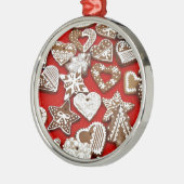 Ingwer-Brot-Plätzchen Silbernes Ornament (Links)