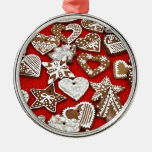 Ingwer-Brot-Plätzchen Silbernes Ornament
