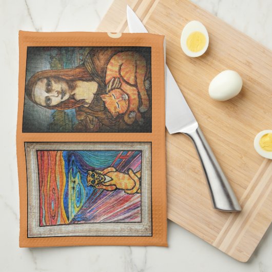 Ingwer Cats in Art Geschirrtuch (Viertel Falte)