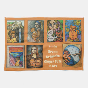 Ingwer Cats in Art Geschirrtuch