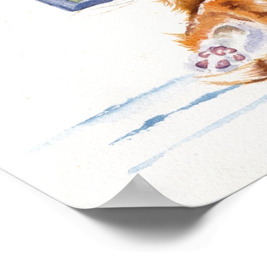 Ingwer Cats / Kätzchen: "Window Shopping" Poster (Ecke)