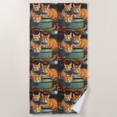 Ingwer Cats Pot Pflanze, Strandtuch (Vorderseite)